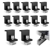 Pinzas para módulos solares de 30 mm, 12 unidades, aluminio, módulo PV, abrazaderas de extremo ajustables, soporte en Z, soporte para módulo solar para techos, paredes, barcos, caravanas, fijaciones