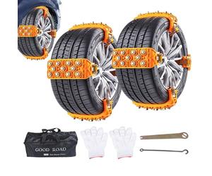 Pinzas para neumáticos de nieve: configuración rápida y segura, tracción resistente, tamaño de rueda de 165 a 265 mm, cadenas antideslizantes para automóviles y SUV | Invierno Hielo Nieve Barro Cortac
