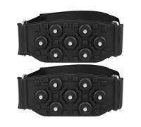 Pinzas Para Nieve - Tacos De Tracción Para Hielo Con 7 Tacos De Acero, Crampones Antideslizantes, Correa Ajustable Negra 44 Cm | Botas de invierno Tracción para escalar Senderismo Correr Montañismo Pe