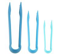 Pinzas para pan de plástico de calidad alimentaria |Paquete de 3 abrazaderas de silicona de agarre seguro para hielo/carne/panadería |Pinzas de cocina ergonómicas de 33 cm, aptas (Blue)