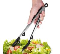 Pinzas para pasta, pinzas de silicona para servir espaguetis, pinzas antiadherentes de 12 pulgadas, resistentes al calor, con soporte para barbacoa, camping, restaurante, bufé, parrilla, hornear