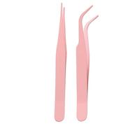 Pinzas para pegatinas de scrapbooking - Juego de pinzas para manualidades, acero inoxidable macizo | Pinzas rectas y de codo, con punta protectora para pestañas y pegatinas, ideal para el cajón del es
