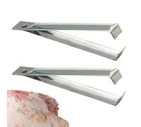 Pinzas para pelar ajos, 2 pinzas para remover la piel de ajo de acero inoxidable, pelador de ajo de precisión con punta fina, pinzas de cocina profesionales de 18 cm, pelar los dientes de ajo en