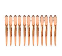 Pinzas para peluquería Pinzas para el pelo peluquería 12 piezas Pinzas para el pelo pico de pato Profesionales Fuerte Muelle Diseño Antideslizante Horquillas de cabeza redonda para (Oro rosa)
