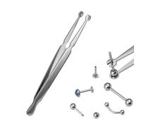 Pinzas para perforación, herramienta de agarre de bolas, alicates de acero inoxidable, pinzas para piercing de oreja, aretes de labios, lengua, extracción de piercings