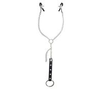 Pinzas para pezones con cadena, anillo para el pene, pinzas para el pecho, juguete sexual SM para los amantes de la mujer, pinzas para el pecho, pinzas para los labios extremadamente ajustables, juego de bondage para fetichismo