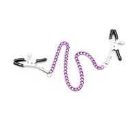 Pinzas para pezones con cadena, color lila, pinzas para el pecho, juguete sexual SM, pinzas para el labio, pinzas para el clítoris, ataduras extremas, bondage, fetiche, cosplay, pinza ajustable para hombres y mujeres