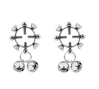 Pinzas para pezones, pinzas para pezones para mujeres, estimulación de pezones con campanas y cadenas, ataduras, fetiche, coqueteo, cosplay, clip para pezones ajustable(B)