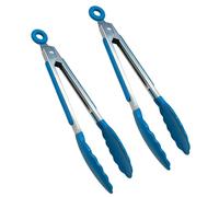 Pinzas para Servir Comida - 2 Piezas Antiadherentes Resistentes al Calor de Acero Inoxidable 17,8 cm - Pinzas De Cocina | para Filetes Tostadas Barbacoa Parrilla Sacar Pepinillos de Frascos