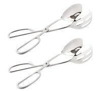 Pinzas para servir Pinzas para ensalada de acero inoxidable pulido espejo pan de 10 pulgadas ergonómico lavable, 2 piezas