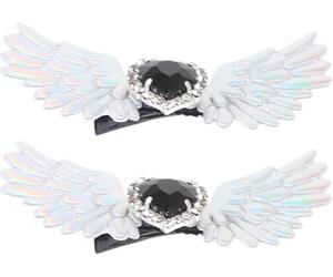 Pinzas para zapatos de alas de ángel plateadas con diamantes de imitación - Ideal para el uso diario, hebillas diseñadas con elegancia al tacto, singularidad que tus adornos de calzado soportan