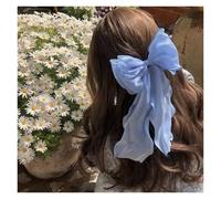 Pinzas Pelo Mujer Pinzas For El Cabello Con Lazo De Gasa For Niñas, Pinzas For El Cabello Con Lazo De Satén Brillante, Pasador De Cinta, Horquilla, Pinza For Cola De Caballo(Blue)