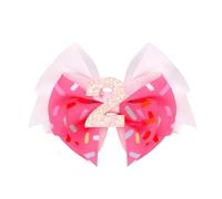 Pinzas Pelo Niña, Lazos Pelo Niña Rosa, Moños para Niñas con Brillo número 2, Pasadores Pinzas de Cocodrilo con Lazos, Adornos Pelo Niña para Cumpleaños (2)