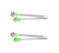 Pinzas pequeñas de acero con forma de patas de gato, comida para niños, Ideal para aperitivos, cubitos de y dulces, galletas, frutas coloridas, 2 uds