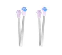 Pinzas pequeñas de acero con forma de patas de gato, comida para niños, Ideal para aperitivos, cubitos de y dulces, galletas, frutas coloridas, 2 uds