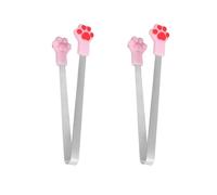 Pinzas pequeñas de acero con forma de patas de gato, comida para niños, Ideal para aperitivos, cubitos de y dulces, galletas, frutas coloridas, 2 uds