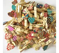 Pinzas Pequeñas de Madera, 50 PCS Clips de Colores Mini para Ropa y Fotos, 7*35mm para Manualidad DIY Party Wedding Decoration