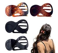 Pinzas Planas Para El Cabello De Mujer - Antideslizante Estilo Francés Y Ligero | Pinza De Garra Curva De Cabello - Para Recogidos Moños Lavado De Cara Tareas Domésticas Del Hogar Trabajo Y Deportes