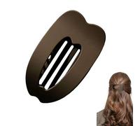 Pinzas planas para el pelo, pinzas para el pelo de pico de pato para mujer, pinza curvada antideslizante para texturas finas y gruesas, fuerte sujeción para conducir y uso diario (café)