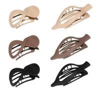 Pinzas planas para el pelo, pinzas planas de garra, 6 unidades, horquillas no deslizantes, pinzas de plátano, gramíneas para el pelo, cómodas y vintage, para novia, madre, etc