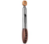 Pinzas resistentes de madera de nogal para ensalada, utensilios de cocina para cocinar y usar en la cocina, cabeza de acero inoxidable para un fácil manejo de alimentos y parrillas de barbacoa