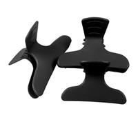 Pinzas tipo piraña Santa Clara de plástico negro, pack de 12 unidades, alta sujeción para peluquería y estilismo profesional.