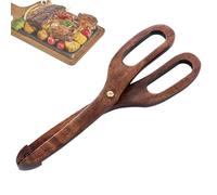 Pinzas tostadas de madera, pinzas de madera para tostadora - pinzas de cocina, pinzas de tostadas, tijeras de clip - peso ligero en calidad de los alimentos, reutilizables, pinzas no deslizantes para