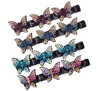 Pinzas trenzadas antideslizantes con diamantes de imitación, pinzas para el pelo, pinzas de doble capa, herramienta para el cabello con 3 clips pequeños, accesorios para trenzar el cabello, accesorios