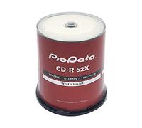 PioData CD-R 52X 700MB resistente a la humedad blanco inyección de tinta imprimible - Caja de 100 discos para pastel husillo