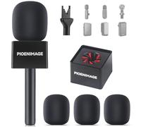 PIOENIMAGE Adaptador de mano para micrófono de entrevista, mango de micrófono inalámbrico, soporte adaptador de soporte de micrófono con cubierta de espuma, compatible con DJI, Rode y todos los