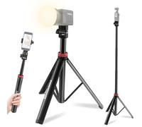 PIOENIMAGE Trípode de teléfono selfie Stick de 82 pulgadas para iPhone, soporte extensible para teléfono celular, soporte de luz ajustable, soporte de trípode para teléfono de cámara para fotografía