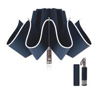 Pioggistar Paraguas Plegable Automático, Paraguas Invertido, Paraguas Mecánico, Paraguas Plegable Antiviento 10 Varillas para Hombre y Mujer, Diámetro 105cm, Azul oscuro