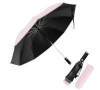 Pioggistar Paraguas Plegable Automático, Paraguas Invertido, Paraguas Plegable Antiviento 10 Varillas para Hombre y Mujer, Equipado con Linterna, Diámetro 105cm, Rosa