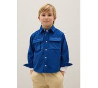 PIOMBO KIDS, Camisa Infantil Azul De Algodón Puro Con Ajuste Oversize, Niño, Blu Bluette, Talla: 10