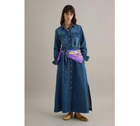 PIOMBO, Vestido Largo De Algodón Denim Azul Puro Ajuste Regular, Mujer, Azul vaquero, Talla: M