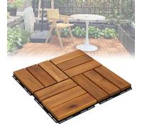PioMue Baldosas de Madera de Acacia para Suelos 12-Slat-12pc