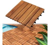 PioMue Baldosas entrelazadas para terraza de 30 x 30 cm 6-Slat-12pc