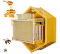 PioMue Caja de Colmena con Ventana de observación, Kit de Inicio Completo de Montaje en Pared, 3 Marcos y 6 Cajas de panales para Apicultura educativa en Interiores y Jardines.