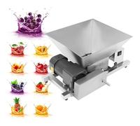 PioMue Molino de Frutas eléctrico de 4 l, triturador automático de Frutas, Molino de Uvas de Acero Inoxidable, Capacidad de 44 LB/h, triturador Comercial de Frutas, Pan y azúcar Moreno.