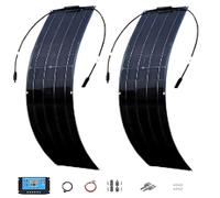 PioMue Panel Solar Flexible de 200 W, Kit de Panel Solar portátil para caravanas, remolques, Barcos, cabinas, Furgonetas, Coches, Superficies Irregulares, Carga de batería de 12 V/24 V. 2pcs