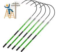 PioMue Poste de Rescate con Gancho Aislado, Postes de Rescate de Emergencia portátiles - Kit de Seguridad eléctrica, Herramienta de Rescate para fábricas y compañías eléctricas Green-1.5m*5
