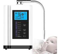 PioMue Purificador de Agua doméstico con Filtro, ionizador de Agua alcalina, Elimina el Cloro Residual y los olores, Capacidad de filtración de 8000 litros, Pantalla LCD White