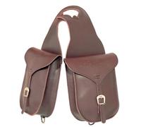 PIONEER - Alforjas de Cuero Negro para Caballos para Equitación - Silla Western - Frontales - Marrón