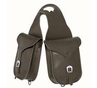 PIONEER - Alforjas de Cuero Negro para Caballos para Equitación - Silla Western - Frontales - Negro