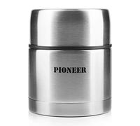 Pioneer - Botella con Aislamiento al vacío, Botella antigoteo para sopas y Otros Alimentos, Acero 18/10, Acero Cepillado, 0,5 L