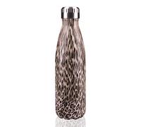 Pioneer Botella de acero inoxidable aislada al vacío de doble pared caliente/frío hasta 8 horas, sin BPA, reutilizable, 100% a prueba de fugas, 500 ml, estampado de leopardo