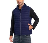 Pioneer Camp Chaleco acolchado ligero para hombre, impermeable, plegable, forro, para exteriores, para uso diario, trabajo, deporte y viajes, azul oscuro, XL