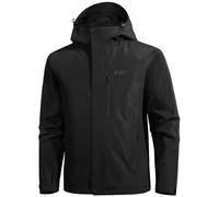 Pioneer Camp Chubasquero impermeable transpirable para hombre con capucha 4 bolsillos, Negro , L