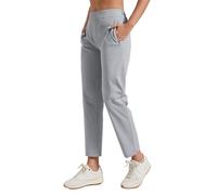 Pioneer Camp Pantalones de golf para mujer, 7/8 largos con bolsillos laterales, pantalones elásticos transpirables para oficina, viajes y deportes, cintura elástica con cordón, pantalones ligeros y
