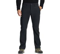 Pioneer Camp Pantalones de senderismo para hombre, exteriores, elásticos, impermeables, transpirables, de secado rápido, con cremallera, para escalada, montañismo, Negro , L